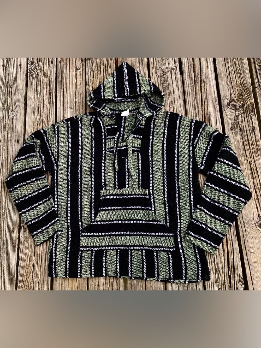 Mens XL BAJA 100% Recycled Fibers Blanket Hooded Sweatshirt Hood Pullover Top